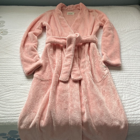 UGG Marlow Double Face Fuzzy Fleece Maxi Robe Soft Kiss Pink XS - Picture 3 of 16